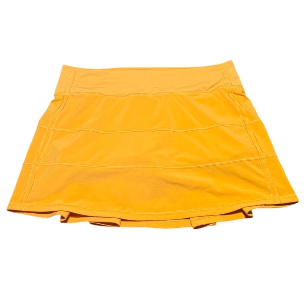 Lululemon Pace Rival Skirt Mid Rise Long Mango Dream Orange Women 6 Athletic - Picture 2 of 11